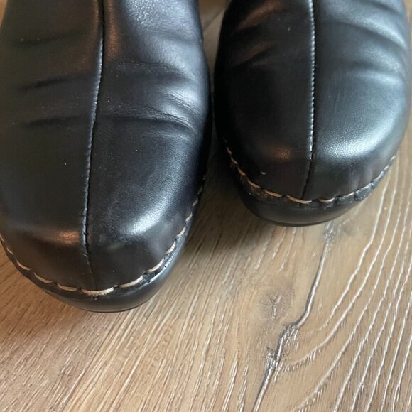 Josef Seibel Black Leather Ankle Heels Booties Side Zip Women’s Size 39/8 - Picture 4 of 10